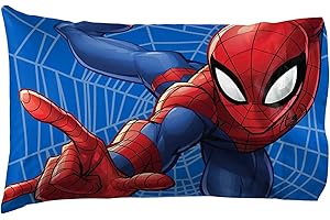Jay Franco Kids Marvel Spiderman Reversible Pillowcase – Pillow Cover ONLY – 20 x 30 Inch Standard Size Super Soft with Double-Sided Design, Official Marvel Product
