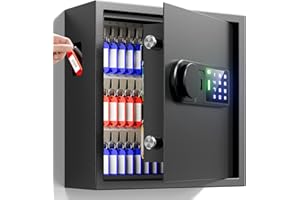 65-Key Electronic Key Safe Lock Box, Anti-Theft Deposit Slot & Key Retrieval Tags, Wall-Mount Key Cabinet for Home & Offic,(3
