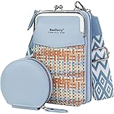 Andiker Crossbody Phone Bag for Women, PU Leather Ladies Cross Body Bag with Mobile Phone Pouch Detachable Coin Purse