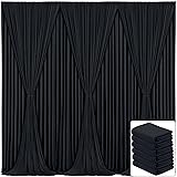 6 Panels Black Backdrop Curtain for Parties Black