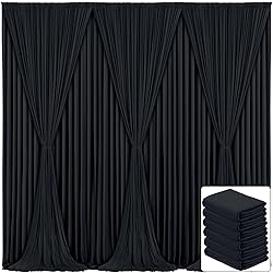 6 Panels Black Backdrop Curtain for Parties Black