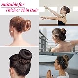 MORGLES Hair Donuts for Buns 4pcs Set with 10 Bobby Pins Brown view 3