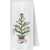 ChenCraty Christmas Mahjong Kitchen Towels, Mahjong Lover Player Gifts Dish Tea Towel for Kitchen Decor, Christmas Mah Jong Tree Decorative Hand Towels for Bathroom, 16x24 Inches