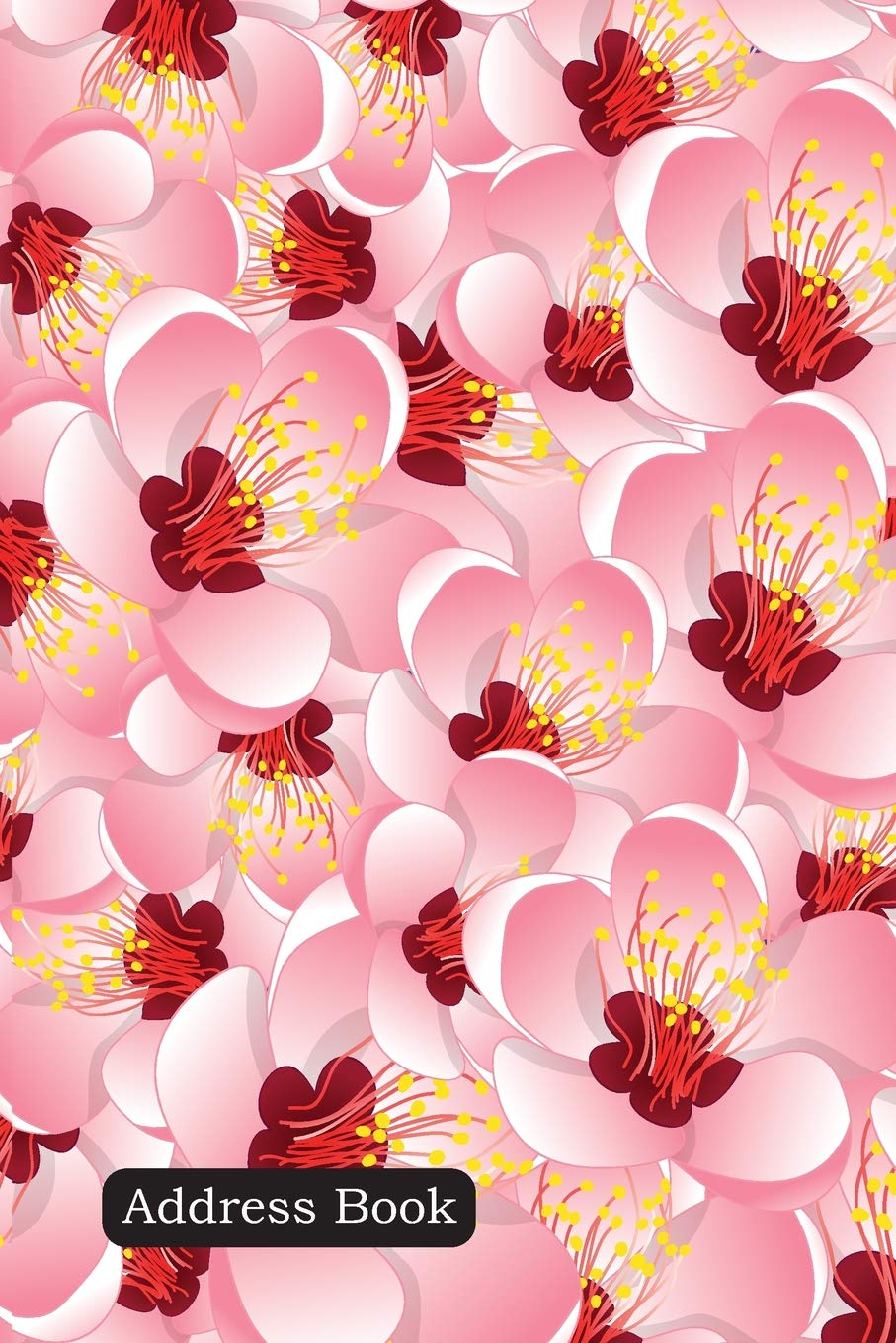 Address Book: Include Alphabetical Index With Pink Momo Peach Flower Blossom Cover