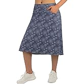 Women's Midi Length Skorts Skirts with 3 Pockets Modest Skirts Women's 24" Knee Length Skort