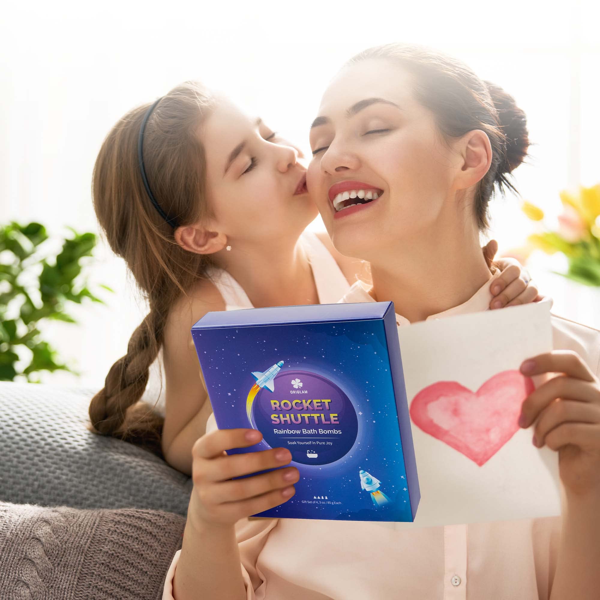 ORIGLAM Badebomben für Kinder, Kleinkinder, Space Shuttle & Rakete Badekugeln für Jungen, Regenbogen-Badebombe mit Spezialeffekt, Geburtstag/Thanksgiving/Weihnachtsgeschenke für Kinder, 85 g × 4 ct 6