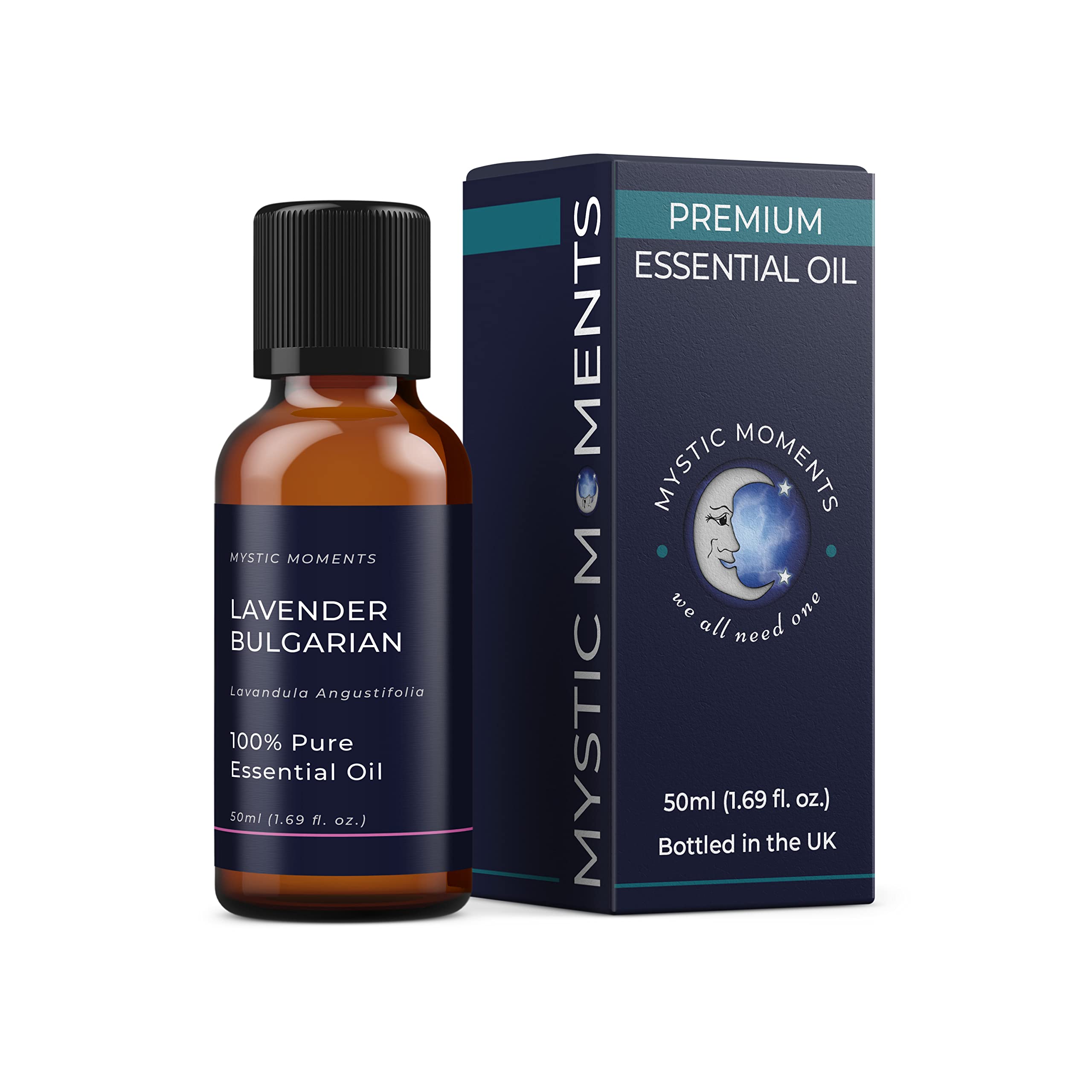 Mystic Moments | Lavender Bulgarian Essential Oil 50ml (Lavandula angustifolia) | 100% Pure Aromatherapy Oil | Sweet Floral Herbal Aroma | Relaxing Home Ambience