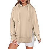 ANRABESS Women Oversized Hoodies Side Zipper Fleece Long Sweatshirts Lightweight Tunic Pullover 2025 Fall Trendy Clothes