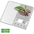 WEIGHTMAN Small Coffee Scale with Timer, Espresso Scale with Timer 1000 x 0.1g, Mini Food Scale Large Backlit LCD Display Stainless Steel, Digital Pocket Scale Grams and Ounces…