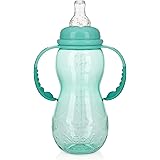 Nuby New 3 Stage Ultra Durable Tritan Grow with Me No-Spill Bottle to Cup, 10 Oz, Teal, 80387