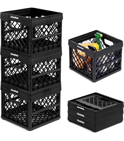 Plastic Storage Containers 3-Pack Heavy Duty Stackable Milk Crates - 24 ...