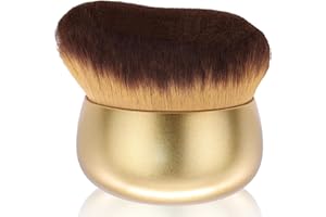 EOICCEOH Extra Large Body Makeup Brush, Contour Face Brush, Bronzer Blend, Dry Brushing, Kabuki Brush Provides More Even& Pretty Application, Massager for Face, Fit The Skin Precisely-Matte Gold