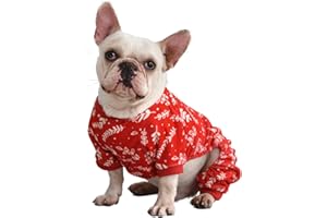 CuteBone Soft & Stretchy Dog Pajamas - Cozy Pet Jammies Breathable Jumpsuit for Small Dogs - All-Season Comfy Outfit Easy-On Pullover Design - Keeps Pets Warm & Comfortable P18XS