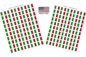 WORLD FLAGS DIRECT 100 Italy Flag Stickers, Two Sheets of 50, 1.5" x 1" Made in America Self Adhesive Country Flag Scrapbook Stickers, Two Sheets of 50, 100 Sticker Decal Flags