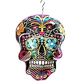 FONMY Kinetic 3D Metal Garden Wind Spinner Unique Gifts Outdoor Decorations Quality Hanging Ornament for Home and Garden 12inch Mandala Black Sugar Skull Wind Spinners