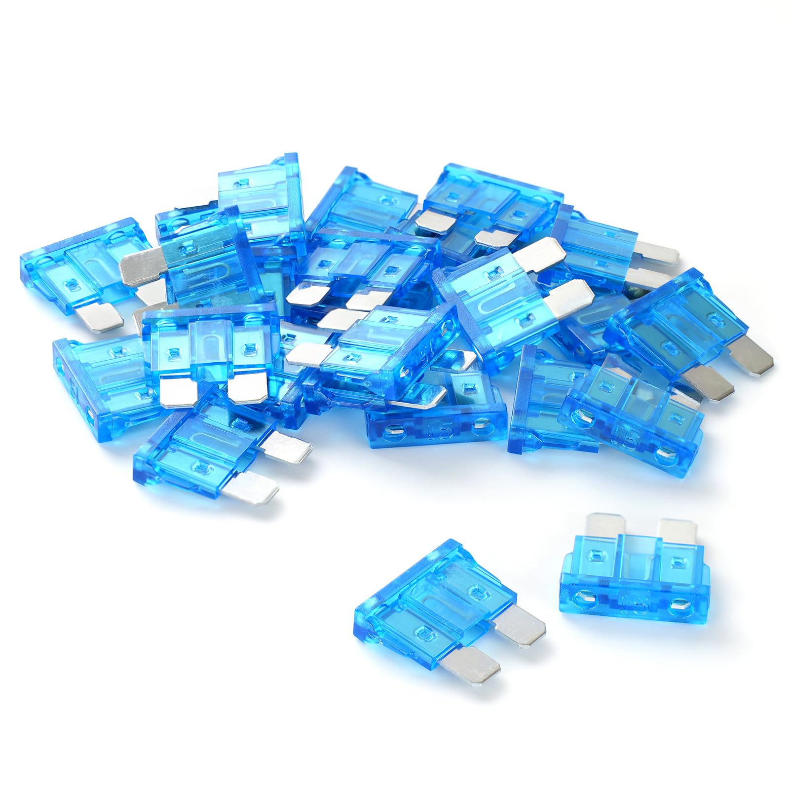 (25Pcs) 15 Amp Standard Car Fuses, 15A Automotive