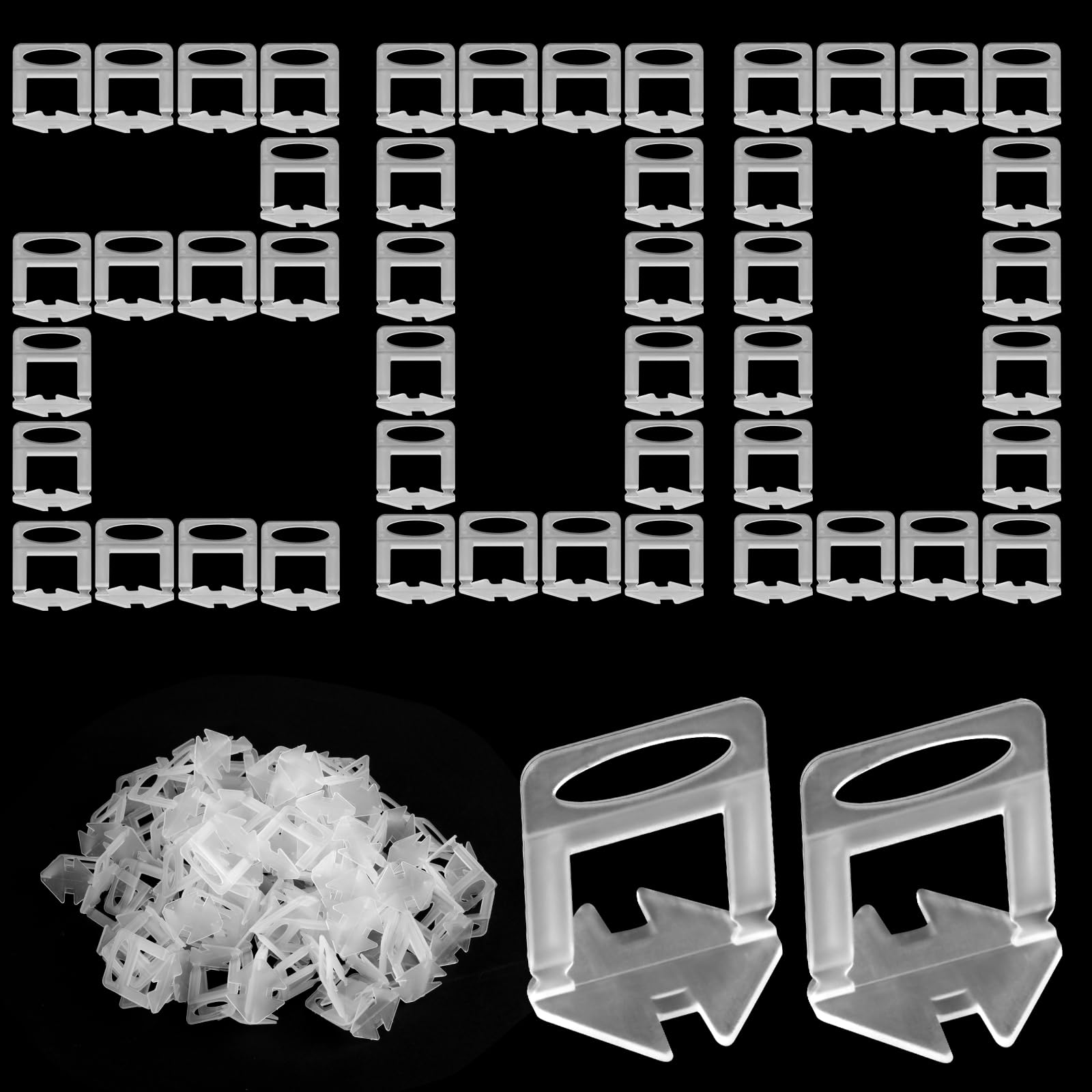 Flintronic 200PCS Tile Leveling System 3mm, Tile Spacers Leveling Clips 1/8" (3MM), Tile Spacers Only, Tile Leveler Spacers, Tile Installation Tool for Stone and Floors — image 1