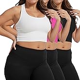 ANYOCEAN Multi-Pack Women's Plus Size Halter Camisole Soft Knit Oversize Tank Top