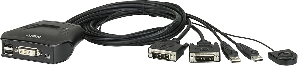 ATEN 2-Port USB DVI DVI-D KVM Switch 1920x1200 OS Support