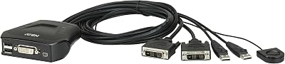 ATEN 2-Port USB DVI DVI-D KVM Switch 1920x1200 OS Support