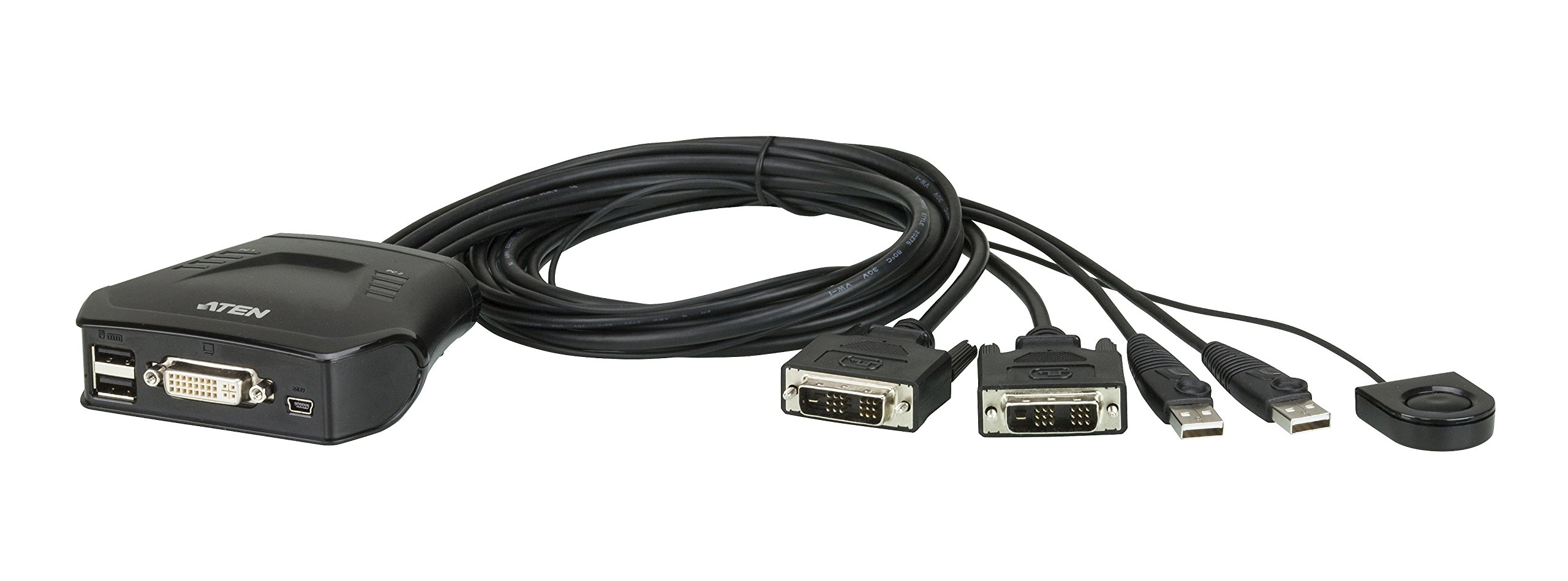 2port USB DVI Cbl KVM Switch