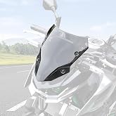 VEISUTOR Windshield for Kawasaki Z500 ABS SE 24-26 Accessories, Dark Tinted | Front Windscreen Air Deflector, Wind Deflector, Wind Screen, Smoked, High-Impact PC, Bolt-On Installation