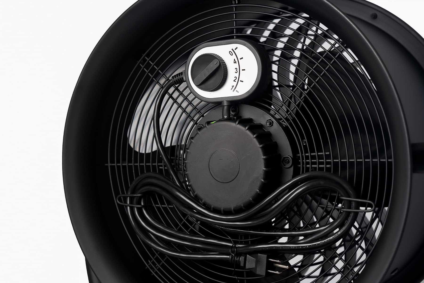 CATERPILLAR 14 inch Heavy Duty Industrial High Velocity Drum Air Circulator Utility Shop Floor Fan, 360 degree Pivoting Metal Drum Head, 2300 CFM, Dual Ball Bearing 4-speed Motor, BLACK