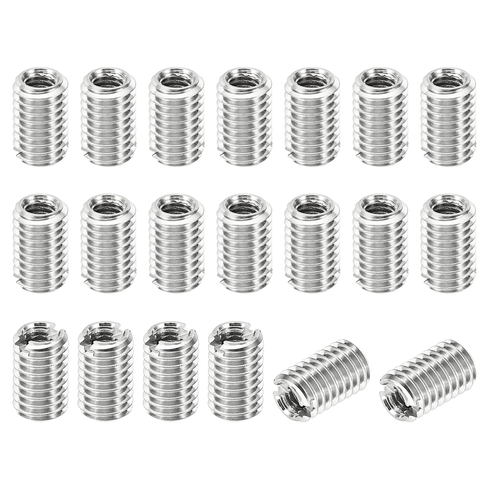 PATIKIL Thread Adapters Sleeve Reducing Nut, 20 Pcs M5x0.8 Male to M3x0.5 Female Repairing Insert Nut Screw Reducer Stainless Steel Fastener 8mm