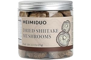 MEIMIDUO Dried Shiitake Mushrooms For Cooking, For soups, Sauces, Pasta and Risotto, Rehydrates Quickly, All Natural, Vegan (3.0 Oz)