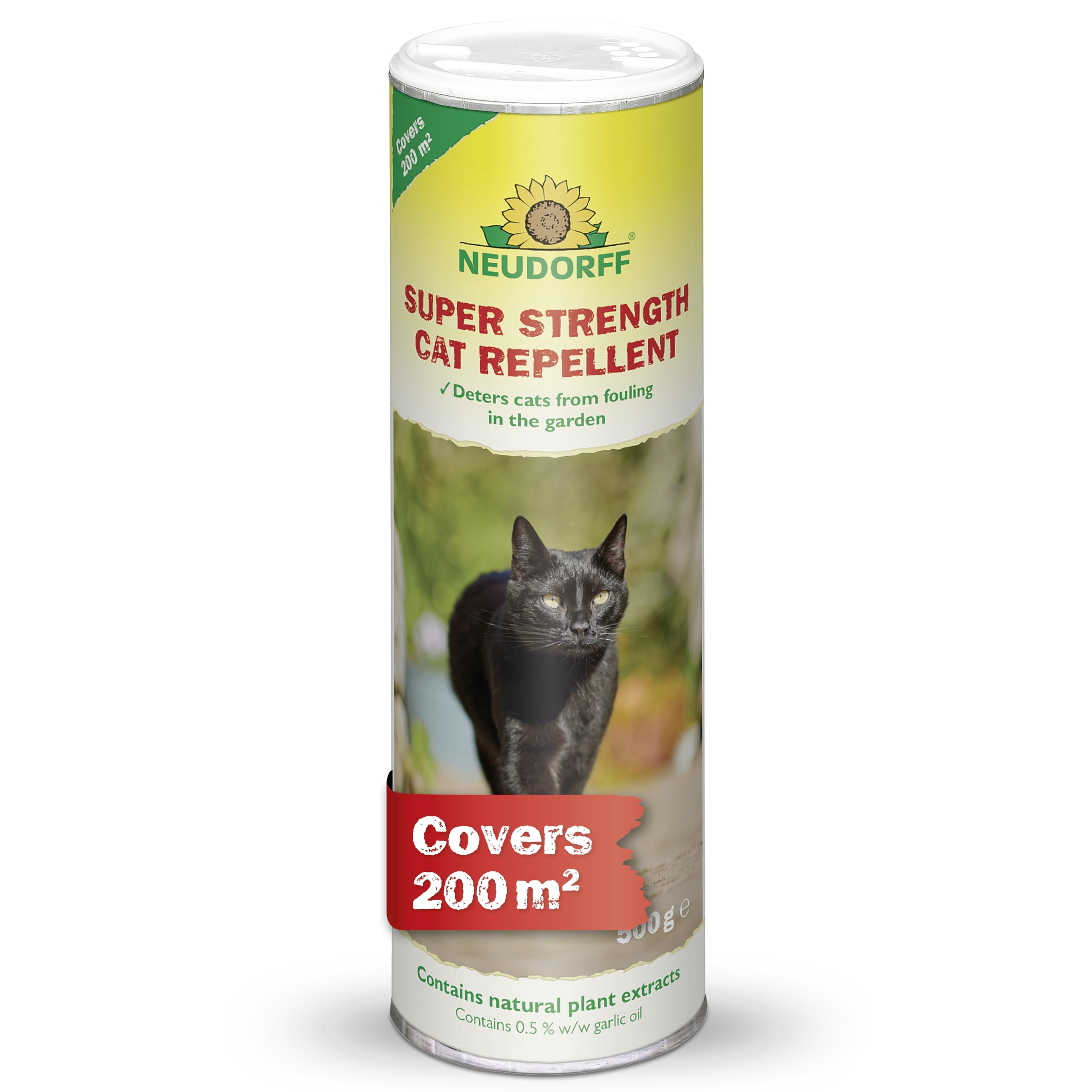 Neudorff Super Strength Cat Repellent – Ready-to-use Repellent Effectively Repels Cats Without harming Them - Covers 200 m², 500 g