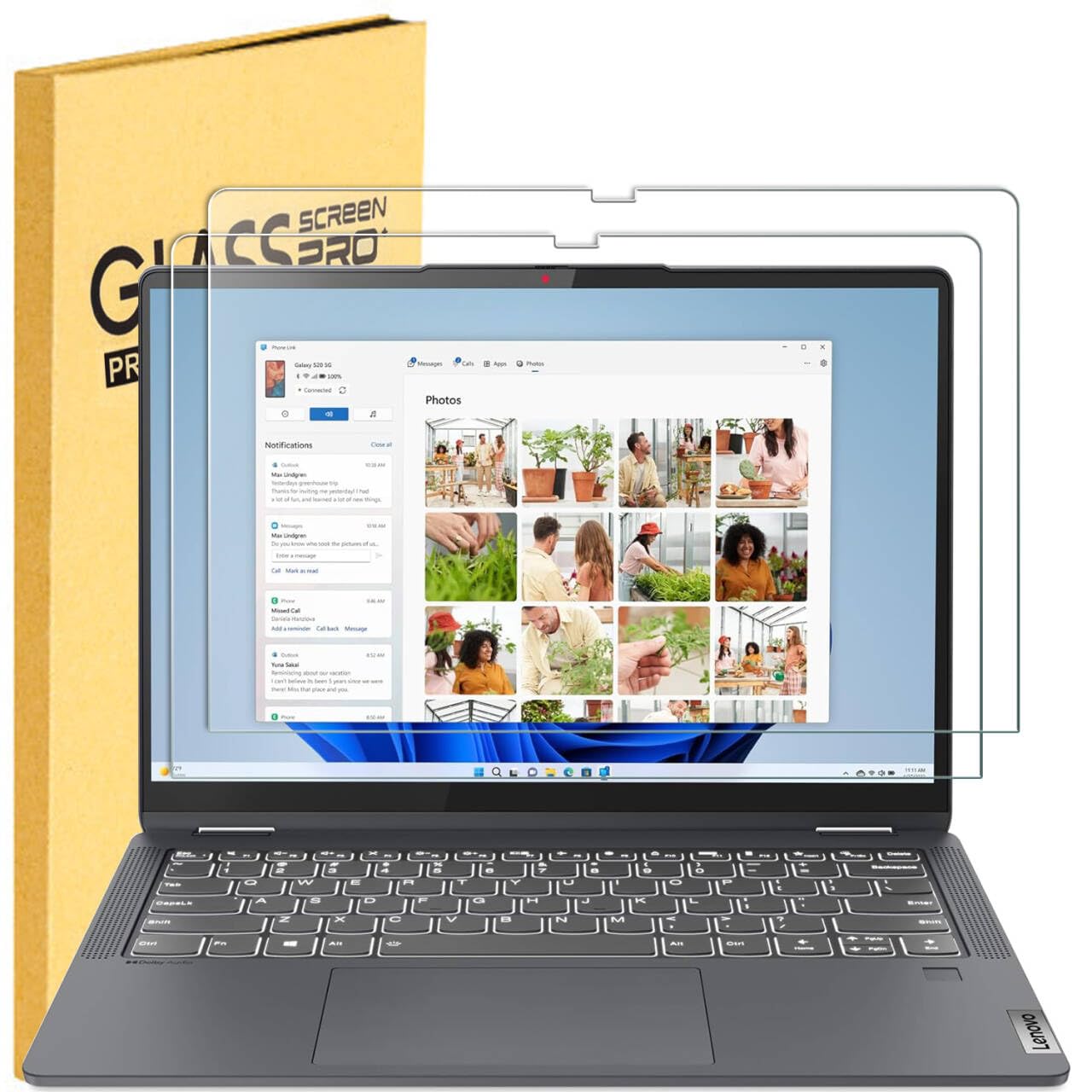 Photo 1 of 2-Pack Tempered Glass Screen Protector For Lenovo Ideapad Flex 5/5i 14 2-in-1 & IdeaPad 5/5i/5x 14 2-in-1 & Flex 5/5i Chromebook Plus Touchscreen Laptop 14 inch, 9H Scratch Resistant Anti Fingerprint