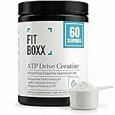 Fit Boxx ATPDrive Micronized Creatine Monohydrate Powder | 5g High Absorption Creatine Supplement for Strength, Muscle Recovery & Focus – Unflavored, Vegan, Non-GMO, Gluten-Free, 60 Servings