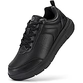 FitVille Extra Wide Men Walking Shoes Wide Dress Sneakers Comfortable Leather Shoes for Men Lightweight Plantar Fasciitis Bunions