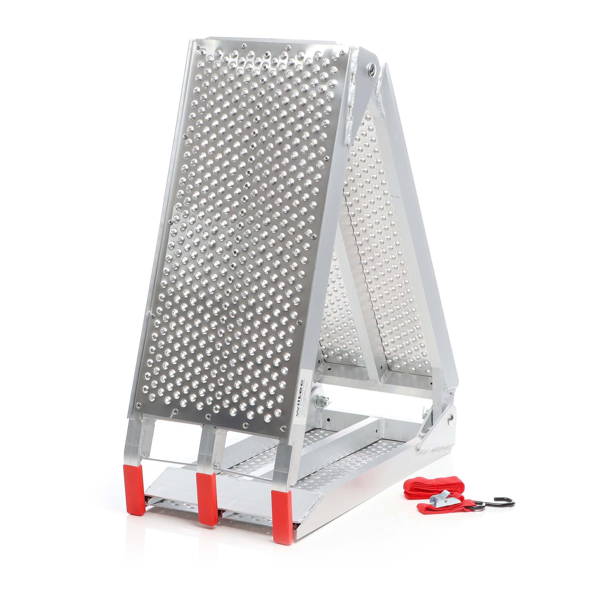 Wiltec Auffahrrampe 3-Fach klappbar 199cm 270kg für Motorrad ATV Quad, Aluminium Auffahrschiene faltbar, Verladerampe rutschsicher