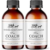 Leather Cleaner & Moisturizer Set for Coach, Gently Cleans Vachetta Leather, Restores Shine, Softens, Removes Stains & Light Scratches, Works for All Luxury Brands