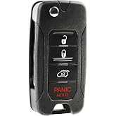 Replacement for 2005-2013 Chrysler Dodge Jeep 4-Button Remote Head Flip Key KOBDT04A One
