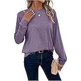 SOLY HUX Women's Long Sleeve T Shirt Crewneck Dressy Casual Solid Fall Tops