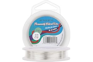 BENECREAT 24 Gauge Copper Wire - Tarnish Resistant Silver Craft Jewelry Wire, 98 Feet, Bendable for Beading & Floral Arranging