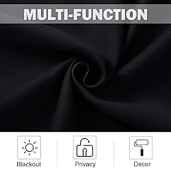 NICETOWN Black Small Window Curtains - Thermal