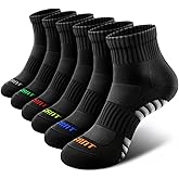 Bigant Kids Ankle Socks Cushioned Athletic Quarter Socks for Boys Girls Youth School Sports Seamless Toe Arch Support 6 Pairs