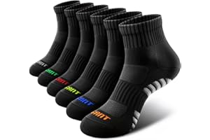 Bigant Kids Ankle Socks Cushioned Athletic Quarter Socks for Boys Girls Youth School Sports Seamless Toe Arch Support 6 Pairs