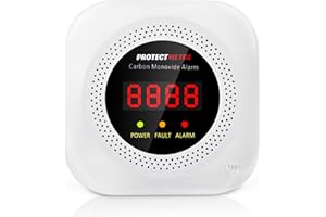 Protectmeter Carbon Monoxide Detectors, CO Detector Plug in Wall 100-220V AC Power Operated, Portable Carbon Monoxide Detector for Home/Hotel/RV with AC Power, Digital LCD