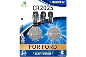 IYUKETROR 2 Pack CR2025 Key Fob Battery Replacement for Ford (2013-2018) Edge Explorer F-150 250 350 450 550 Fusion Mustang for Lincoln MKC MKX MKZ Remote Battery (Check Fitment Guide)