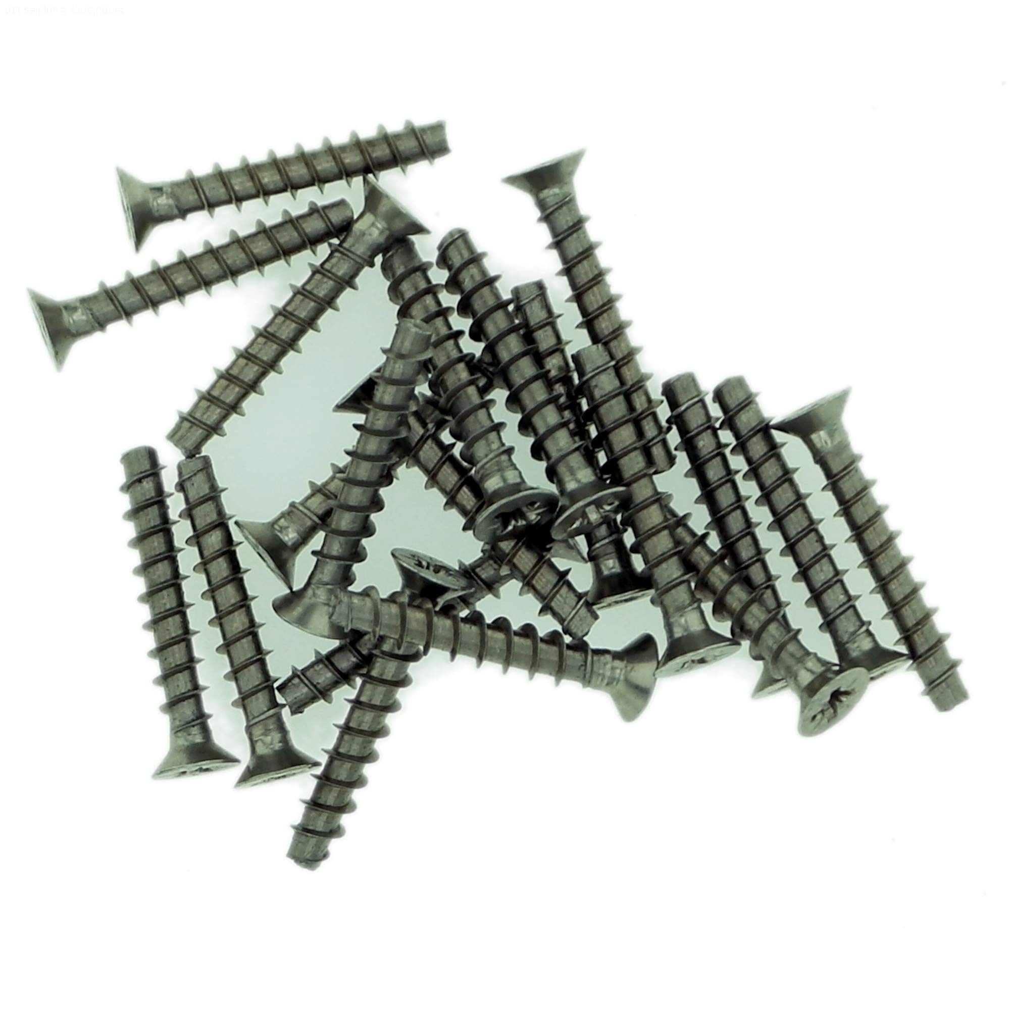 D3.5 (3.5mm x 16mm) Pozi Countersunk Screws for Plastic (Trilobular) - Stainless Steel (A2) (Pack of 20)