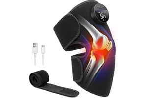 Medcursor Heated Knee Massager, 3-in1 Cordless Knee Elbow Shoulder Massager with 3 Vibration Modes, 5 Heating Levels, FSA and HSA Eligible, Gifts for Dad Men (Black)