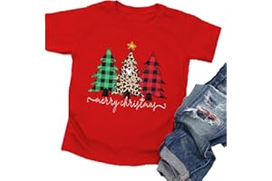 CAZYCHILD Christmas Tree Shirt for Toddler Boys Girls Merry Christmas T-Shirts Short Sleeve Holiday Tee Xmas Gift Tops