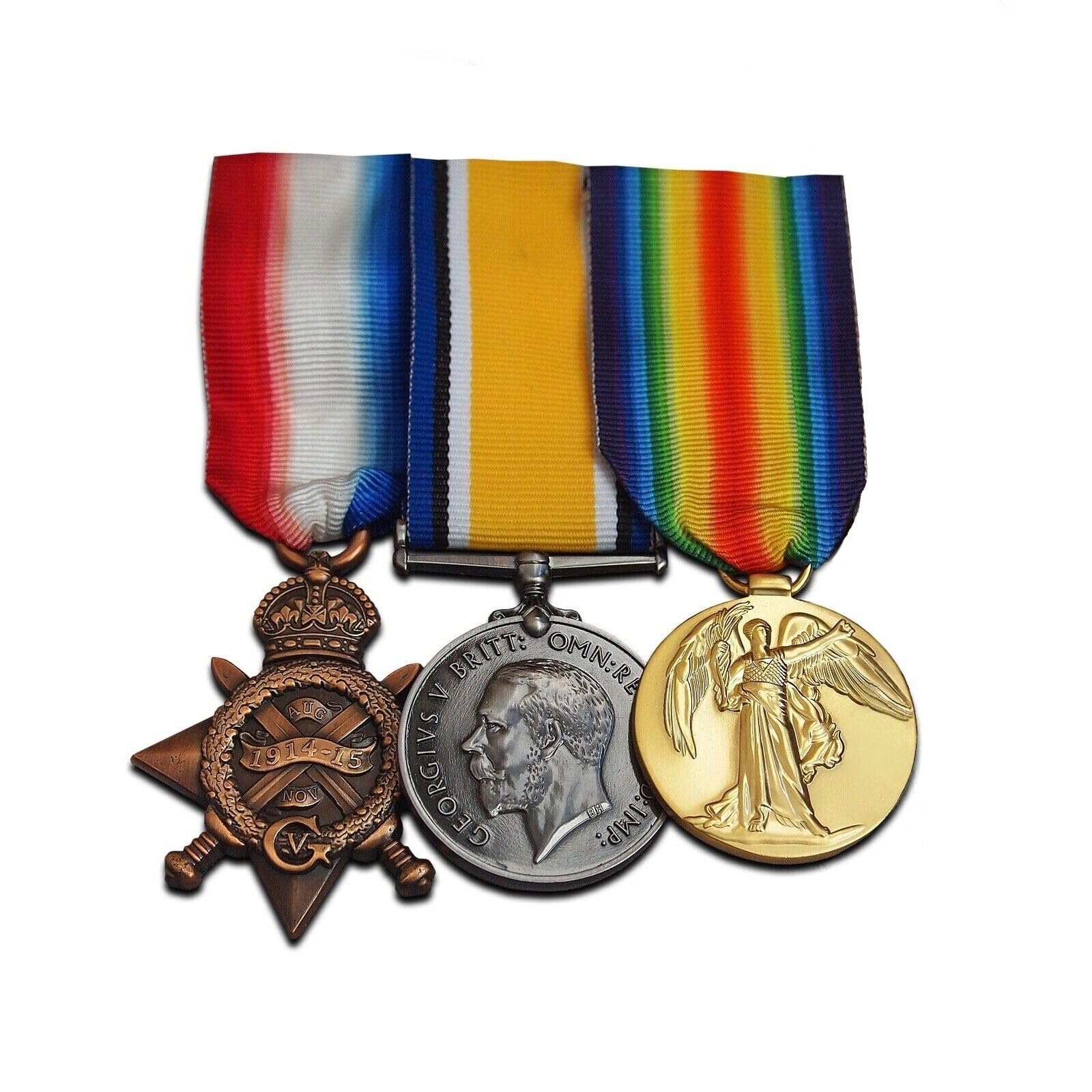 Trikoty WW1 Military Medals Trio 1914-15 Star British War Medal & Victory Medal Full Size Reproduction