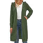 Zeagoo Women's Zip Up Hoodies Oversized Fleece Long Tunic Sweatshirts Casual Long Sleeve 2026 Fall Hoodie Jacket Coat