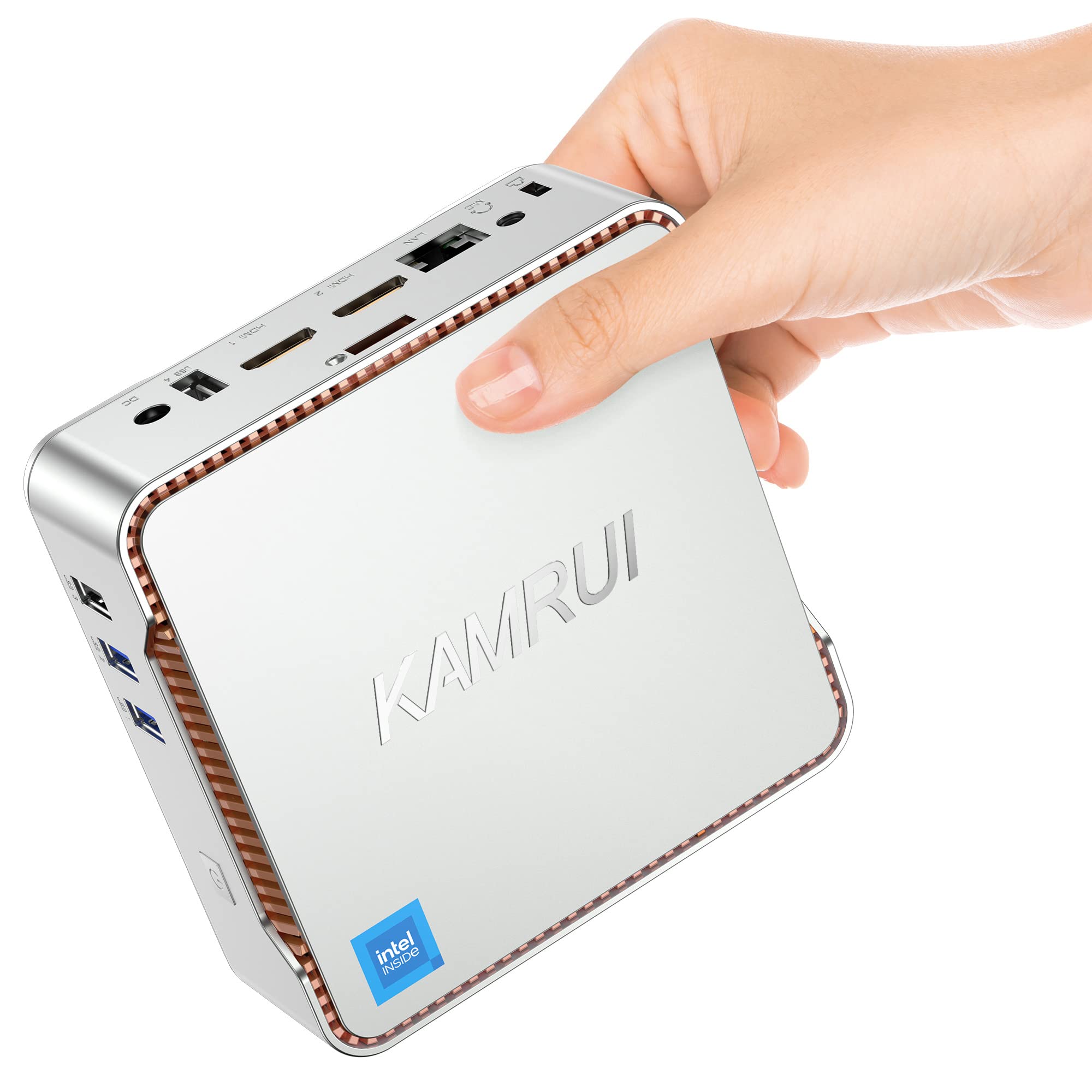 KAMRUI GK3 Plus Mini PC,12th Intel Alder Lake- N95 (up to 3.4GHz) 8GB RAM 256GB M.2 SSD Small PC, Gigabit Ethernet, 4K UHD, Dual Wi-Fi, BT 4.2 Home/Business Mini Desktop Computer