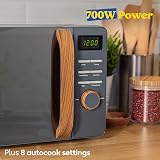 Russell Hobbs RHMD714G 17L 700W Digital Microwave Scandi Grey Wood Handle view 5